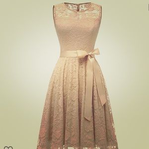 Champagne lace dress bridesmaid or homecoming